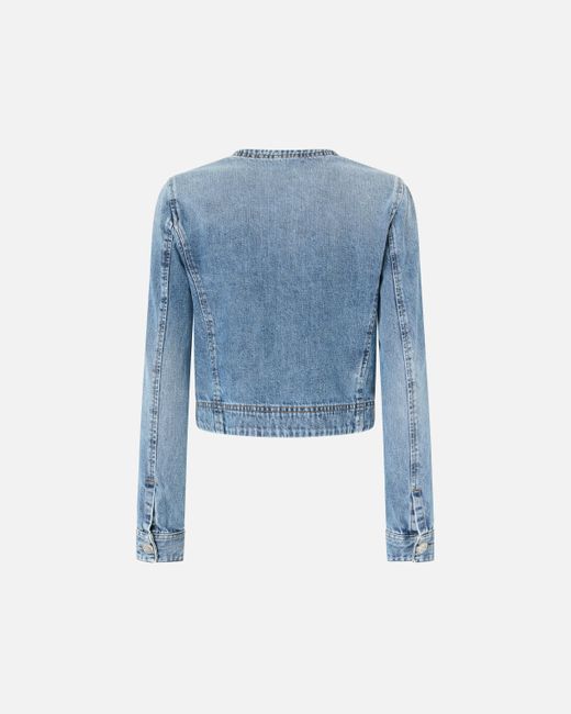 Pinko Blue Short Denim Jacket With Breast Pockets And Buttons