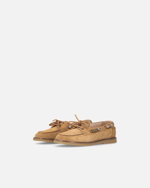 Pinko White Suede Moccasins With Jewel Details