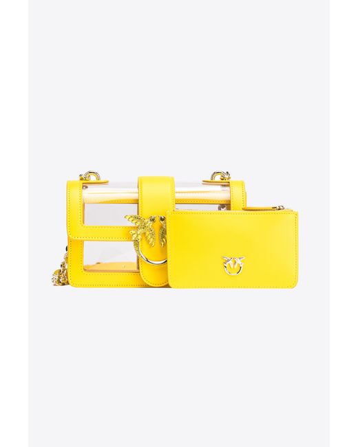 Pinko Yellow Galleria Mini Love Bag One Light In Transparent Material
