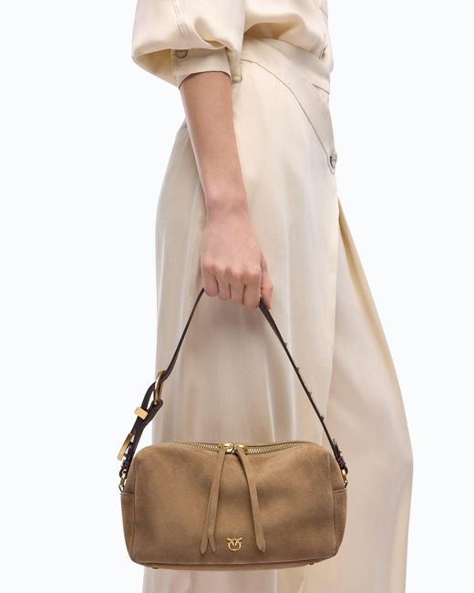 Pinko White Medium Crossbody Boston Bag