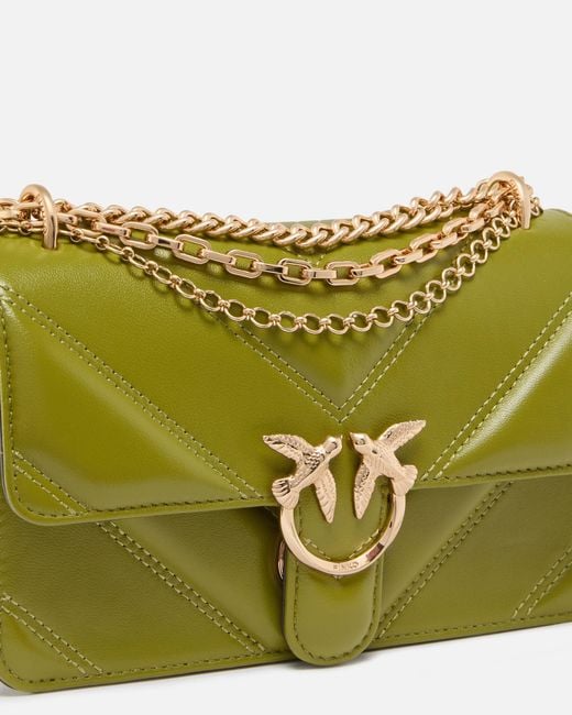 Pinko Green Mini Love Bag One Shoulder Bag