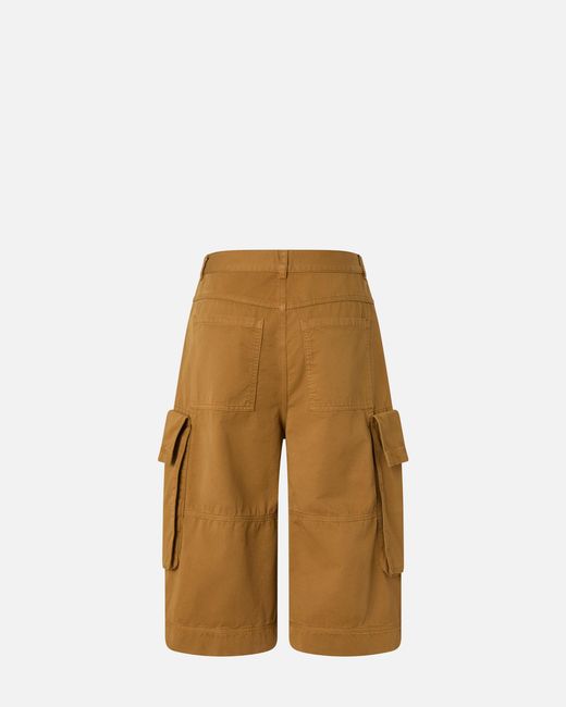 Pinko Natural Cargo Bermuda Shorts With Rivets