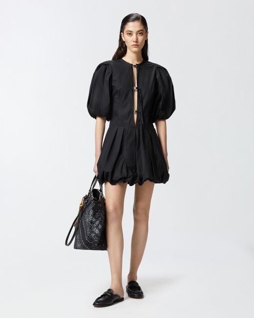 ワンピース Pinko BENNY MINI DRESS WITH BALLOON SKIRT AND WAISTCOAT Pinko Mini Dress With Balloon Skirt in Black | Lyst