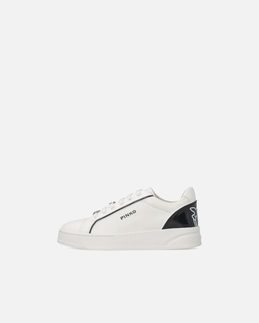Pinko White Leather Sneakers With Logo