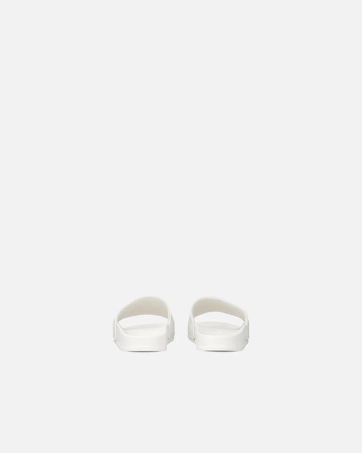 Pinko White Rubber Slip-On Sandals With Love Birds Maxi Logo