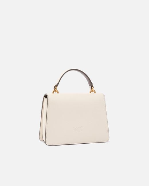 Borsa A Mano Piccola Mini Love Bag Top Handle Light di Pinko in White