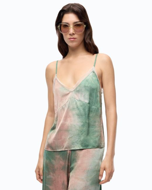 Pinko Green Gradient Satin Top