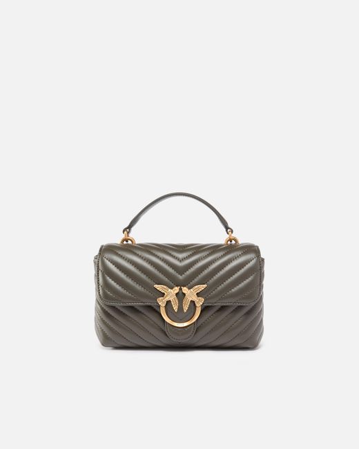 Pinko White Mini Handbag Lady Love Bag Puff Chevron