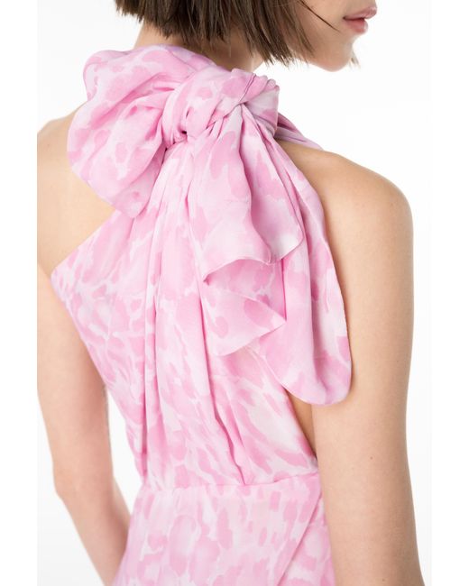 Pinko Pink Long Printed Chiffon Dress