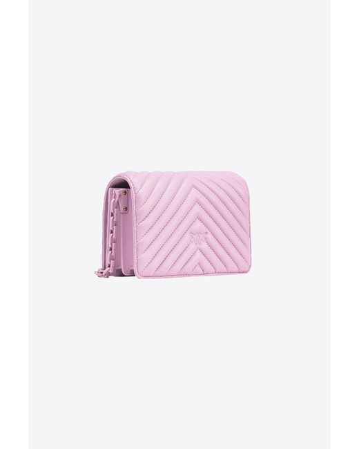 Mini Love Bag Click Chevron Color Block di Pinko in Pink