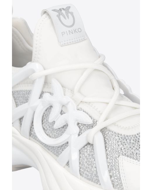 Pinko Slipon Ariel Sneakers With Rhinestones in White Lyst