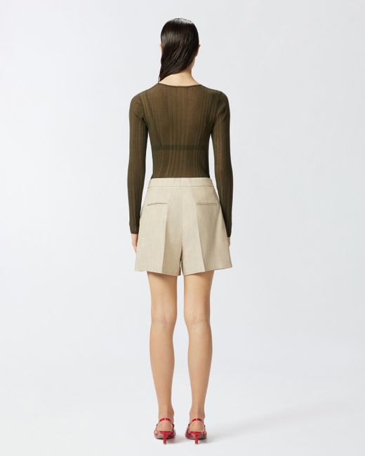 Maglia Semitrasparente A Costine di Pinko in Green