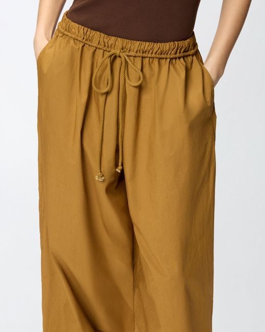 Pinko Natural Wide-Leg Trousers With Tie