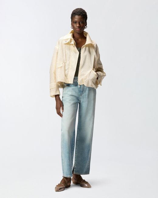 Pinko Natural Blouson Jacket With All-Over Micro Studs