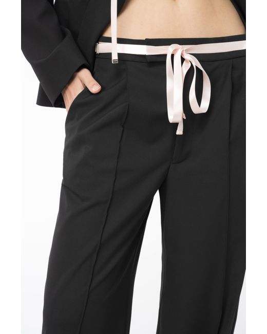 Pinko Black Reimagine Trousers With Ribbon By Patrick Mcdowell