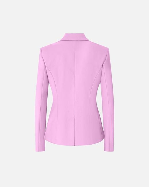 Pinko Pink Linen-Blend Jacket With Rear Slit