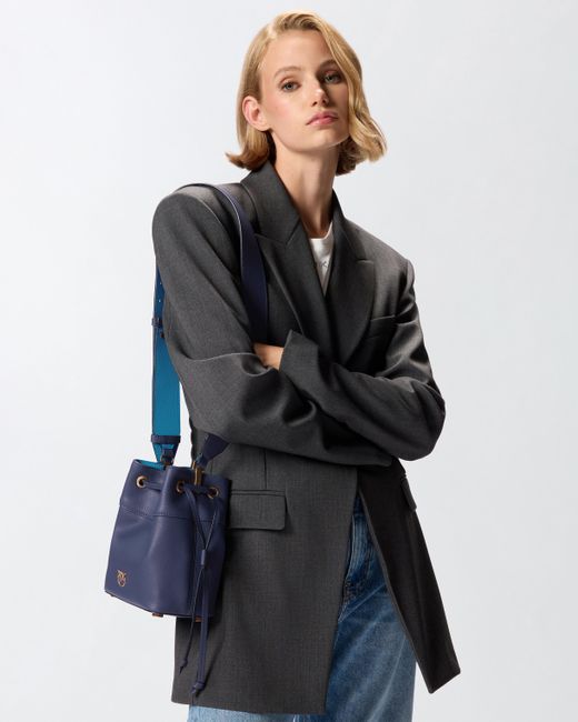 Borsa A Spalla Secchiello Piccolo di Pinko in Blue