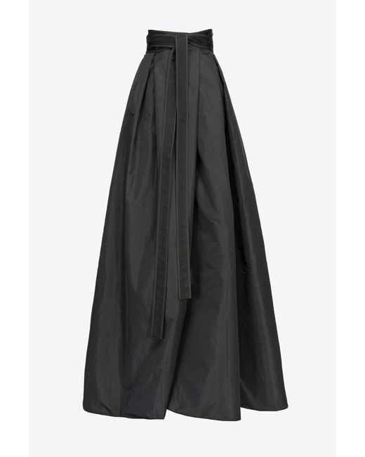 Pinko Black Taffeta Maxi-skirt