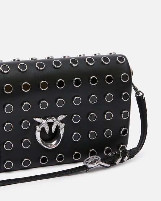 Pinko White Love Bag Click Soft Horizontal Mini Crossbody Clutch