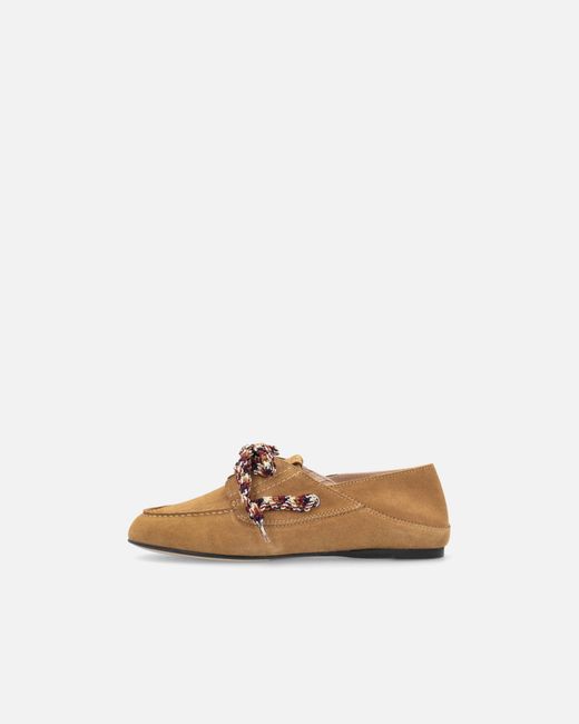 Pinko White Suede Moccasins With Multicoloured Laces