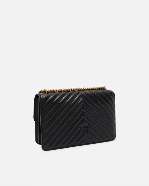 Pinko Black Classic Love Bag One Chevron