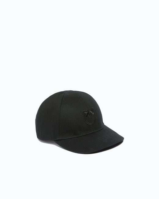 Pinko Black Cap With Peak And Love Birds Logo