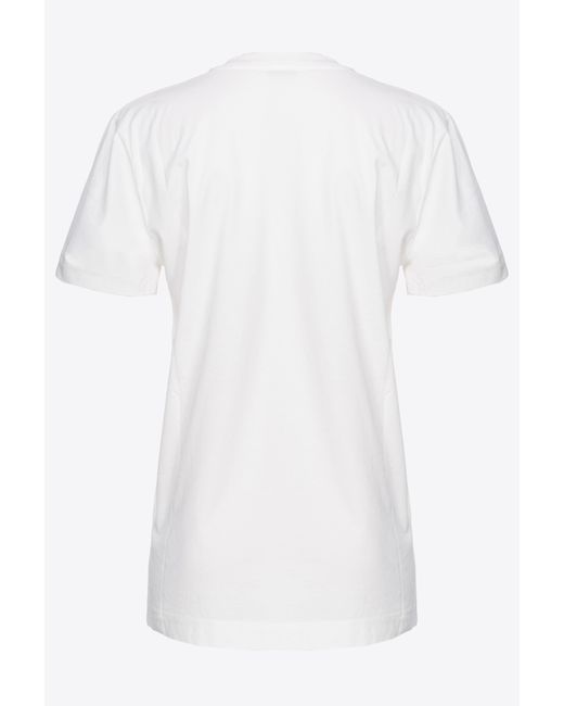 Pinko White Logo-print T-shirt