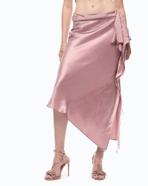 Pinko Pink Asymmetric Midi Skirt