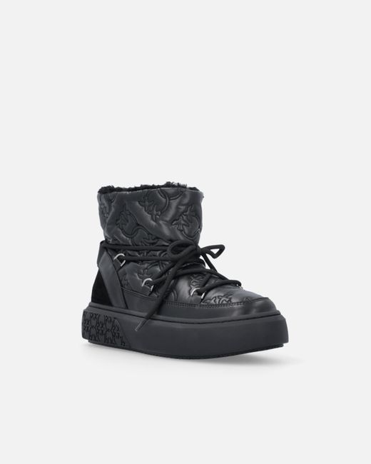 Pinko White Quilted Boots With Love Birds Logo
