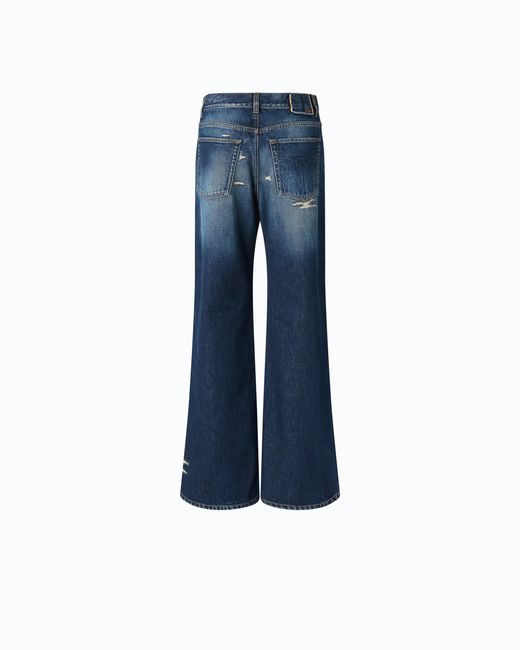 Pinko Blue Wide-Leg Jeans With Rips