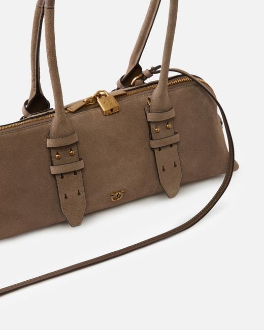 Pinko Brown Escape Bag Horizontal Large Shoulder Bag