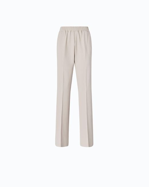 Pinko White Straight-Leg Trousers With Elasticated Waist