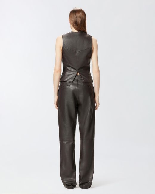 Pinko Black Reimagine By X Patrick Mcdowell Leather Waistcoat
