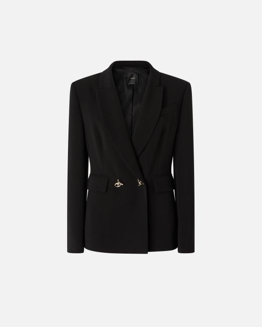 Pinko Black Technical Cady Blazer With Metal Buttons