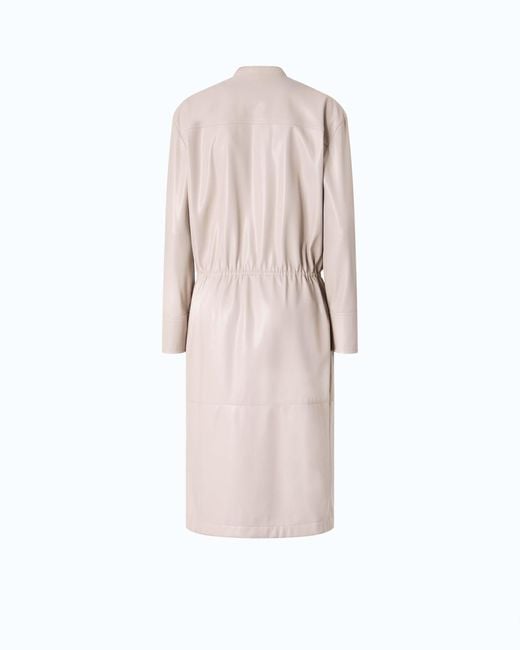 Pinko Pink Leather-Effect Midi Dress With Zip