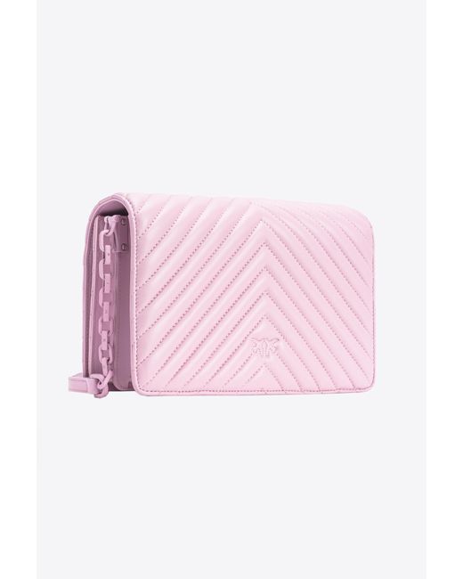 Pinko Pink Classic Love Bag Click Chevron Colour Block