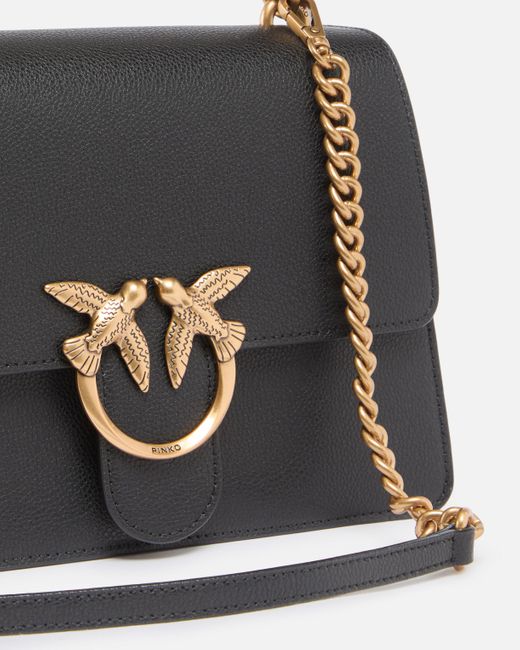 Borsa A Mano Media Love Bag Top Handle Light di Pinko in Black