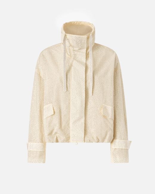 Pinko Natural Blouson Jacket With All-Over Micro Studs