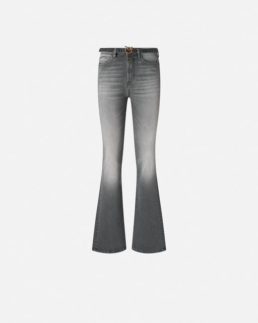 Pinko Gray Grey Denim Flared Jeans