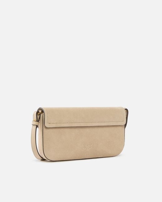 Pinko Natural Saddle Flat Medium Shoulder Bag