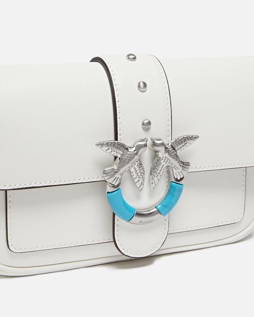 Pinko White Mini Love Bag One Pocket Shoulder Bag