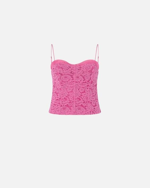Pinko Pink Lace Bustier Top