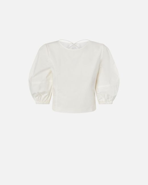 Pinko White Cropped Backless Blouse