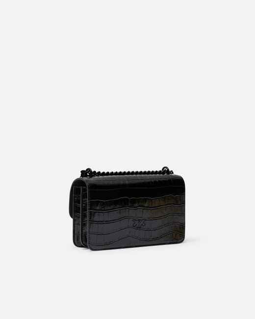 Pinko Love Bag All-black Patent Crossbody Bag