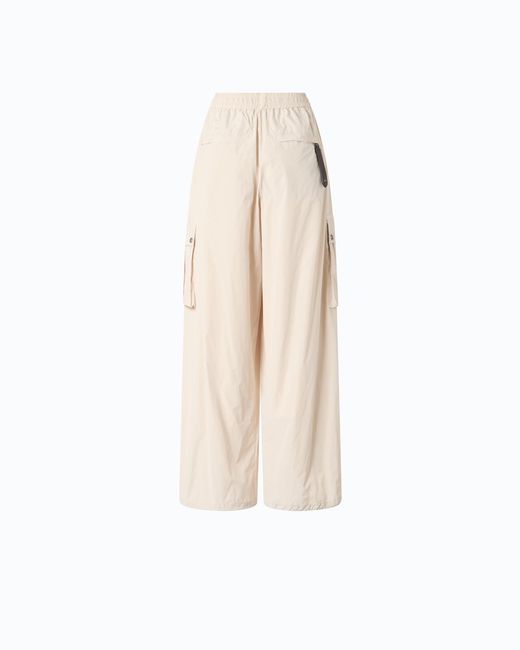 Pinko White Palazzo Trousers With Zip And Cargo Pockets