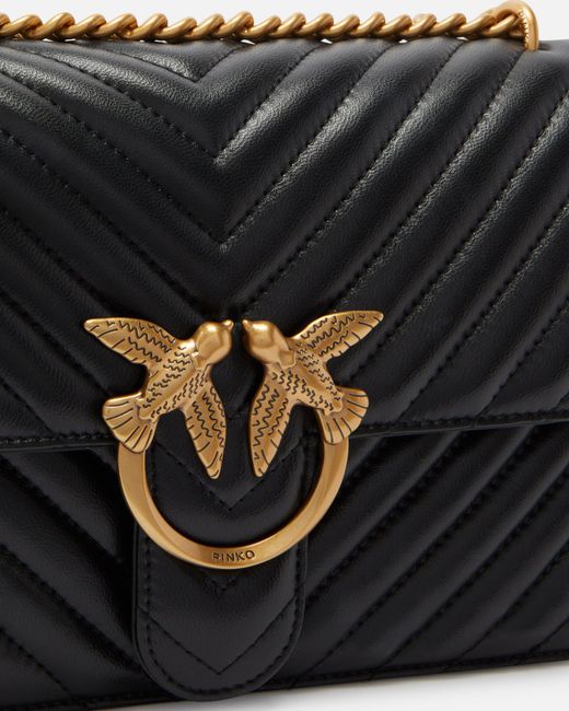 Pinko Black Classic Love Bag One Chevron