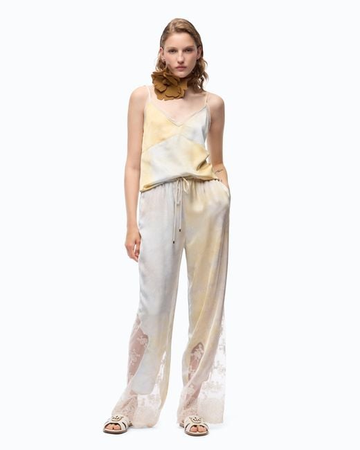 Pinko White Gradient Satin Top