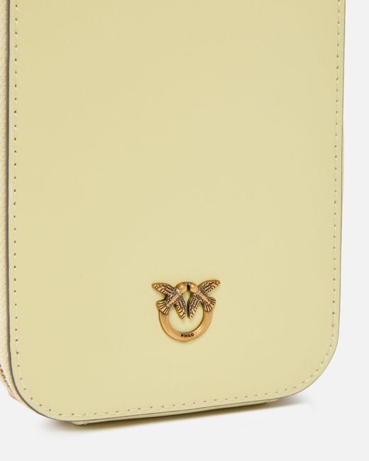 Pinko Metallic Zip-Around Leather Smartphone Case