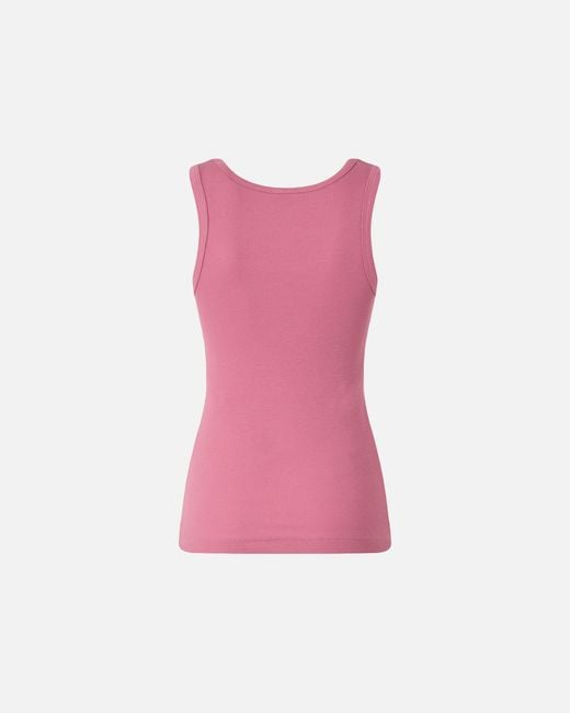 Pinko Pink Vest Top With Love Birds Golden Detail