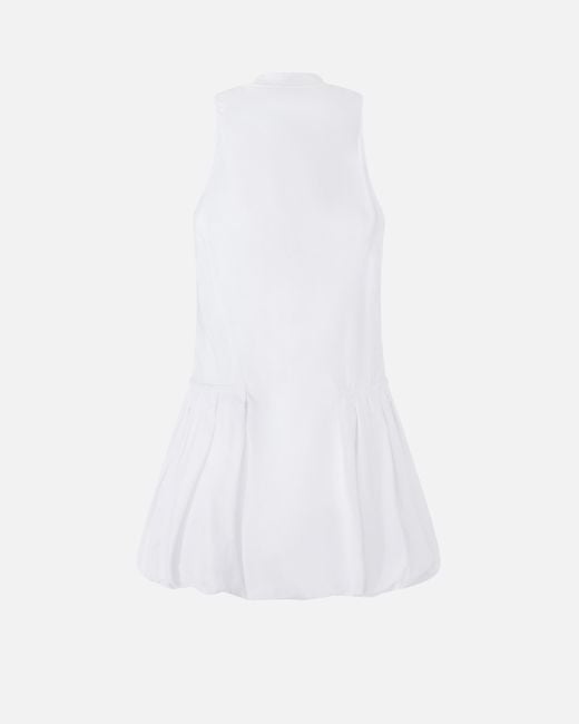 Pinko Mini Dress With Balloon Skirt And Vest in White | Lyst